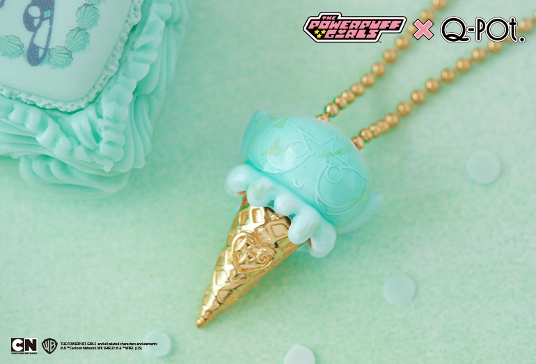 キューポットのThe Powerpuff GirlsCollectionのパワーパフガールズアクセサリーバターカップのアイスクリームネックレス
