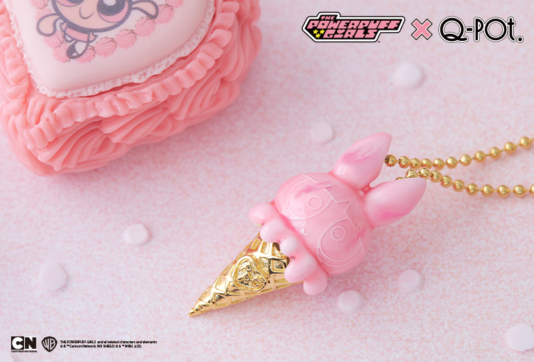 キューポットのThe Powerpuff GirlsCollectionのパワーパフガールズアクセサリーブロッサムのアイスクリームネックレス